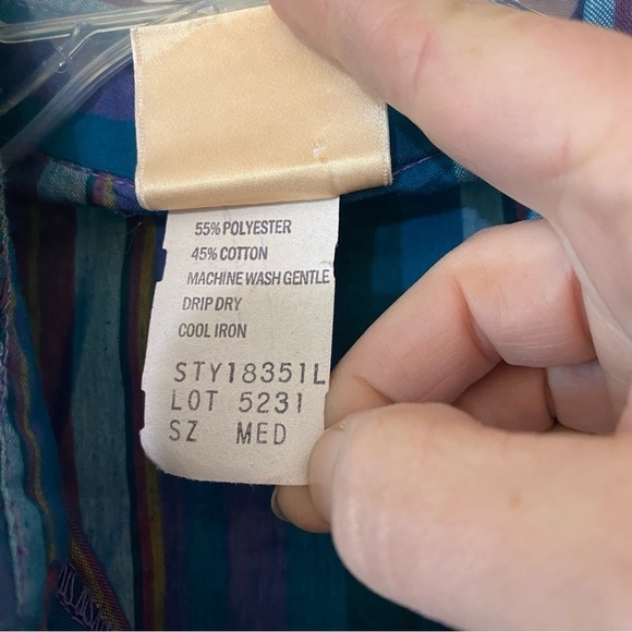 Vintage Puff Sleeve Striped Button Down Blouse Ulla Johnson Style Sz Medium - Picture 5 of 8